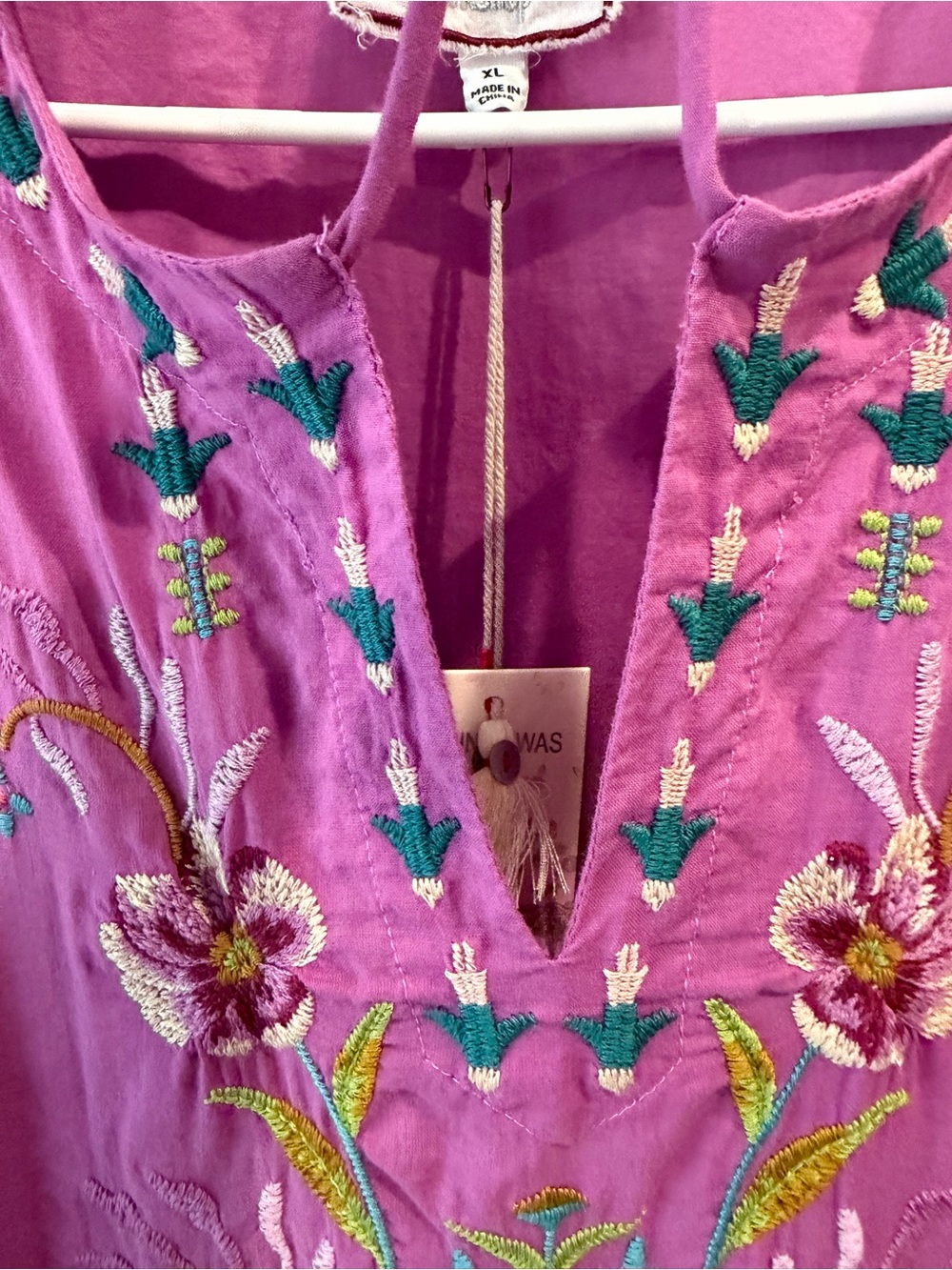 Johnny Was Gabriella Pintuck Embroidered Blouse Size XL - Picture 5 of 16